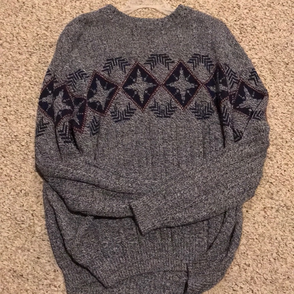 Men’s 90s blue and gray star sweater XL